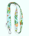 Lanyard Peonías Turquesa