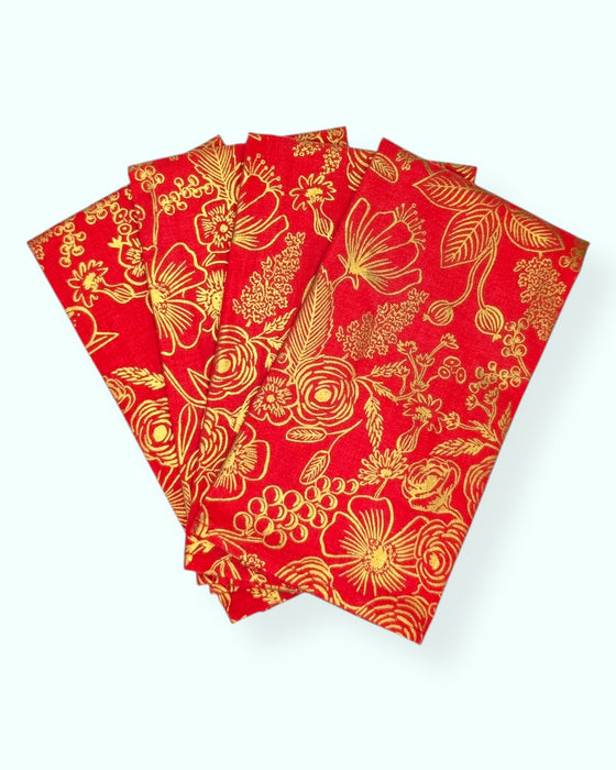 Set 4 servilletas Colette Rojo - 100% algodón