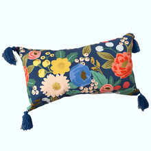  Cojín Borlas Vintage Blossom Blue 30x50 cms - 100% lona