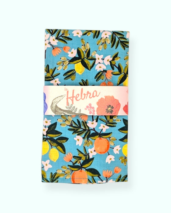 Set 4 servilletas Citrus Turquesa  - 100% algodón