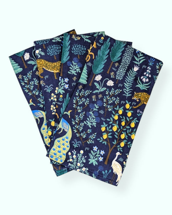 Set 4 servilletas Menagerie Navy - 100% algodón