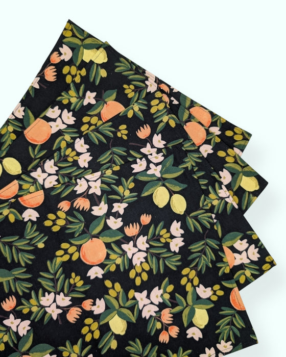 Set 4 Individuales Citrus Black