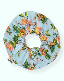 Scrunchie Peonías Turquesa - XL