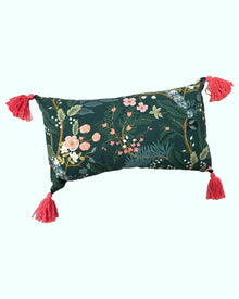  Cojín Borlas Vintage Garden Peacock Verde 30x50 cms - 100% lona
