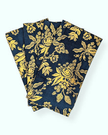  Set 4 servilletas Floral Navy - 100% algodón