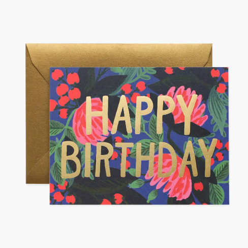 Tarjeta con sobre Happy Birthday Folio Dorado