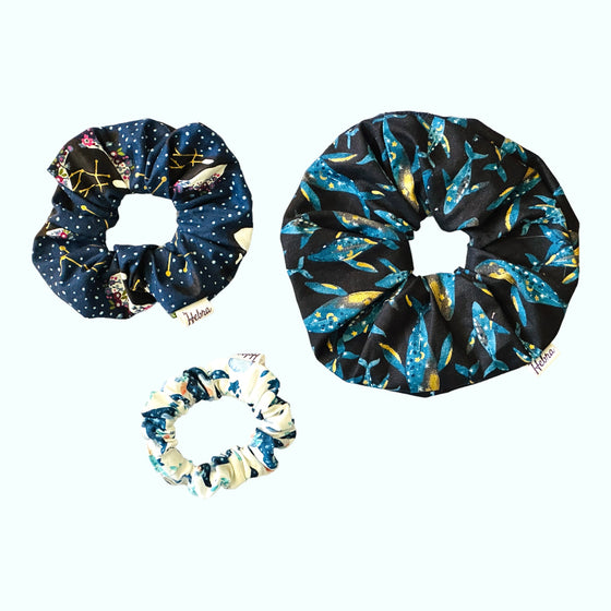 Set 3 scrunchies Ballenas