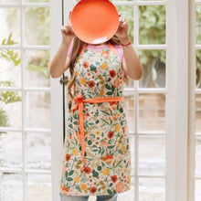  Delantal Poppy Fields Crema Lazo Naranja