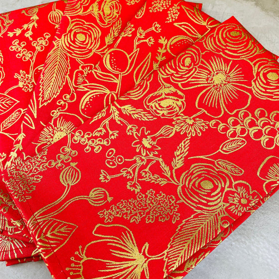 Set 4 servilletas Colette Rojo 100% algodón