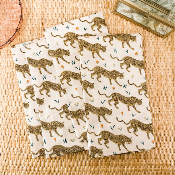 Set 4 servilletas Jaguar Rosa 100% algodón