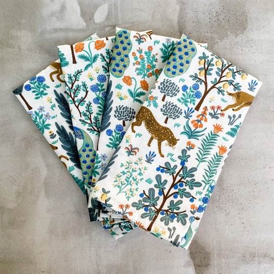 Set 4 servilletas Menagerie Crema 100% algodón