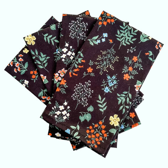 Set 4 servilletas Poli Black - 100% algodón