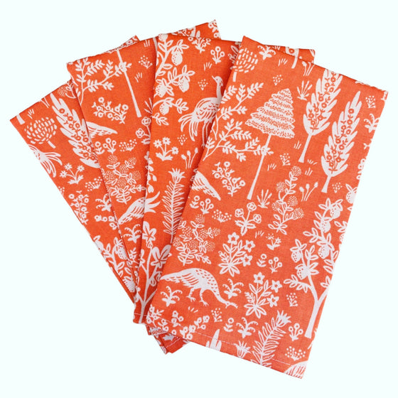 Set 4 servilletas Silhouette Naranjo - 100% algodón