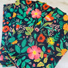 Set 4 servilletas Poppy Fields Black 100% algodón