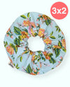 Scrunchie Peonías Turquesa XL