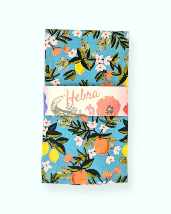 Set 4 servilletas Citrus Turquesa 100% algodón
