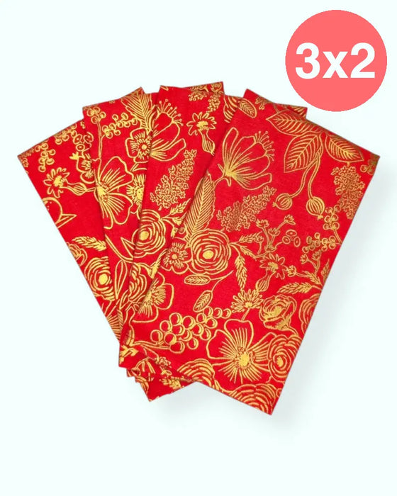 Set 4 servilletas Colette Rojo 100% algodón