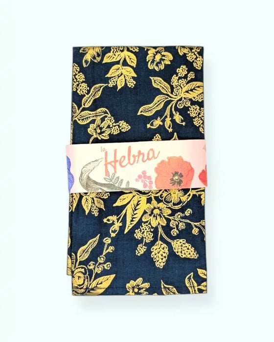Set 4 servilletas Floral Navy 100% algodón