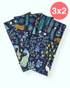 Set 4 servilletas Menagerie Navy 100% algodón