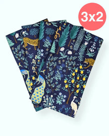  Set 4 servilletas Menagerie Navy 100% algodón