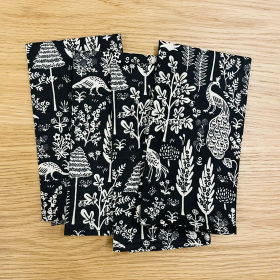 Set 4 servilletas Silhouette Black 100% algodón