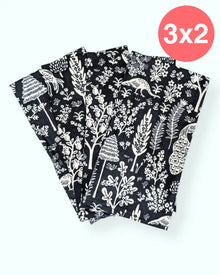  Set 4 servilletas Silhouette Black 100% algodón