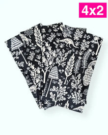  Set 4 servilletas Silhouette Black 100% algodón
