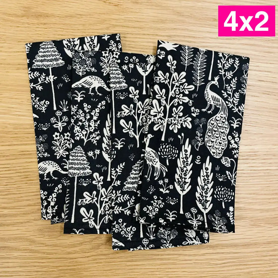 Set 4 servilletas Silhouette Black 100% algodón