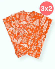  Set 4 servilletas Silhouette Naranjo 100% algodón
