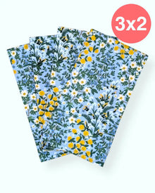  Set 4 servilletas Wildwood Garden Blue 100% algodón