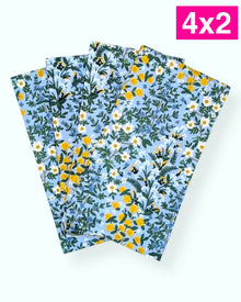  Set 4 servilletas Wildwood Garden Blue 100% algodón
