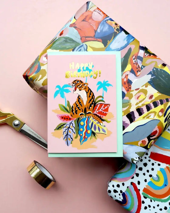 Tarjeta Happy Birthday Tiger