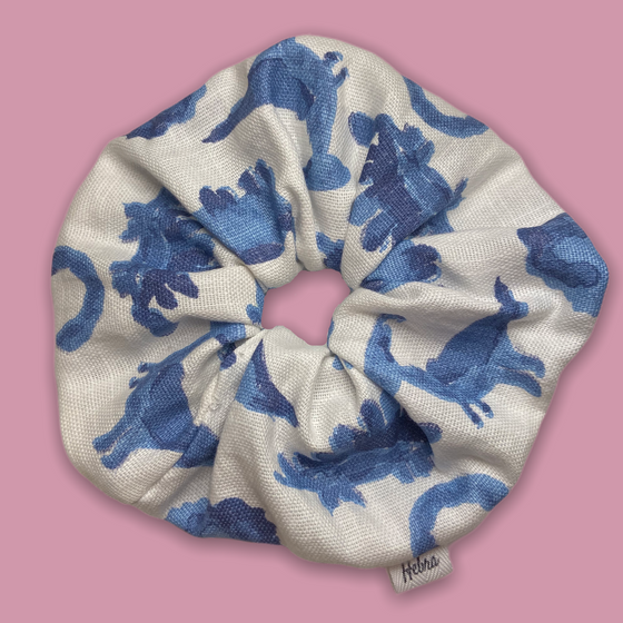 Scrunchie Dino Azul - Mediano