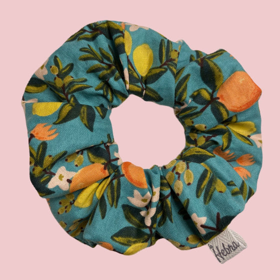Scrunchie Citrus Turquesa - Mediano