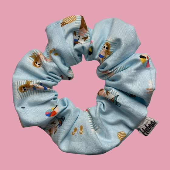 Scrunchie Malibú Celeste - Mediano