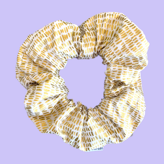 Scrunchie Destellos Crema - Mediano