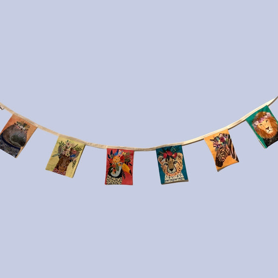 Banderín Perritos con Flores
