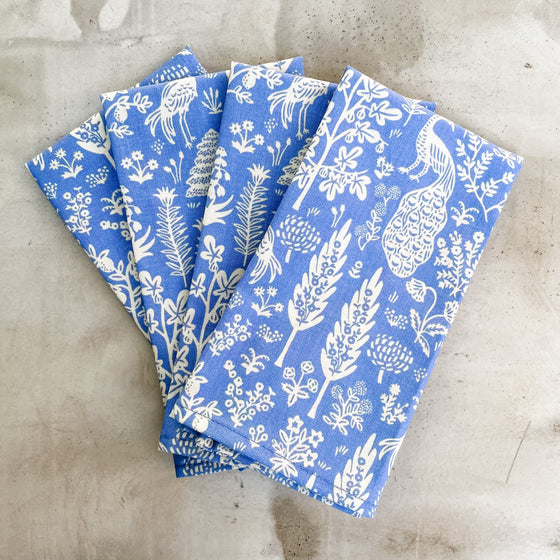 Set 4 servilletas Silhouette Blue - 100% algodón