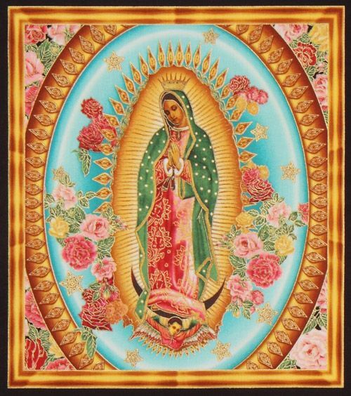 Panel Virgen Manto Verde
