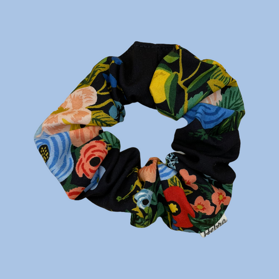 Scrunchie Jardín Navy - Mediano
