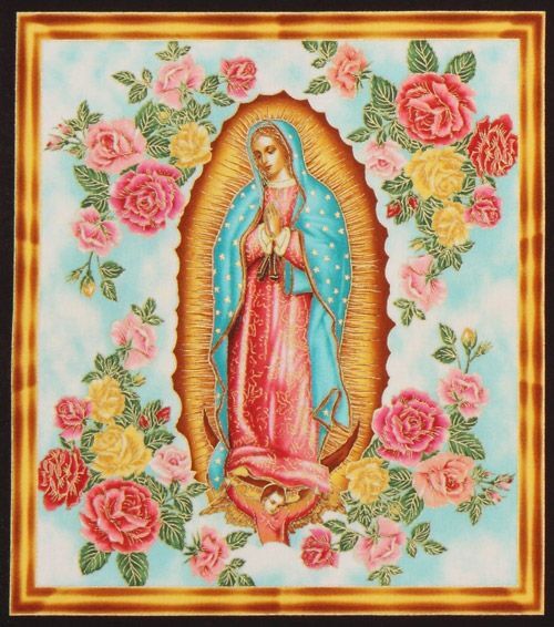 Panel Virgen Manto Turquesa